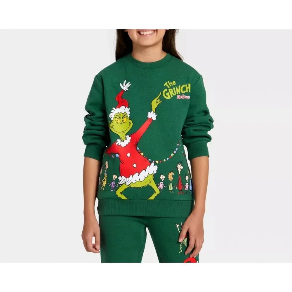 Target Kids' Dr. Seuss The Grinch Evergreen Fleece Graphic Sweatshirt & Pants